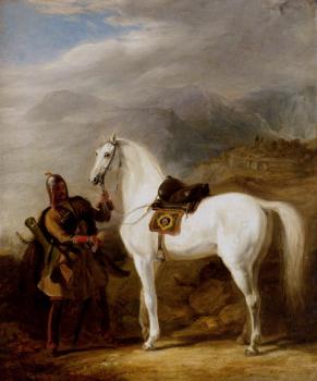 威廉 艾倫 A Circassian chief preparing his stallion